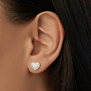 Серьги серебро 925 серебряные гвоздики женские сердечки Miestilo
