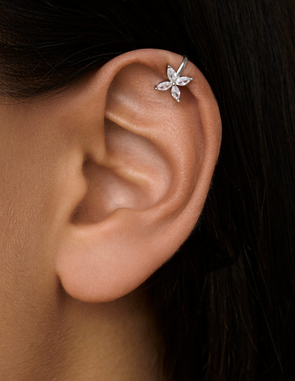 Серьга кафф серебро 925 моносерьга серебряная одиночная Miestilo