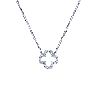 Подвеска на шею серебро 925 с цепочкой клевер Miestilo