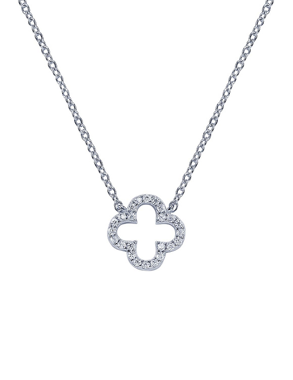 Подвеска на шею серебро 925 с цепочкой клевер Miestilo  2