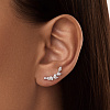 Серьги серебро 925 серебряные клаймберы веточка с камнями Miestilo