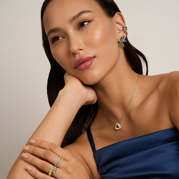 Подвеска сердце серебро 925 на шею с цепочкой Miestilo