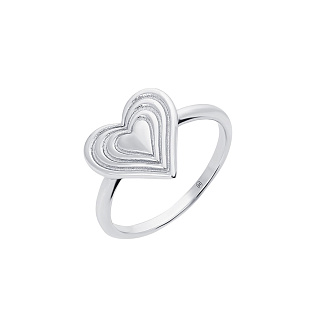 Серебярное кольцо Сердце без вставток Miestilo