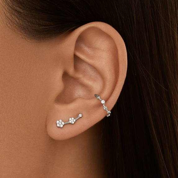Серьги серебро 925 женские клаймберы серебряные Miestilo