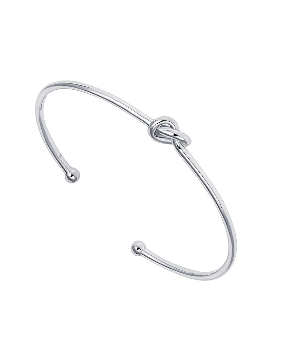 Жесткий браслет в виде узла из серебра Miestilo  2