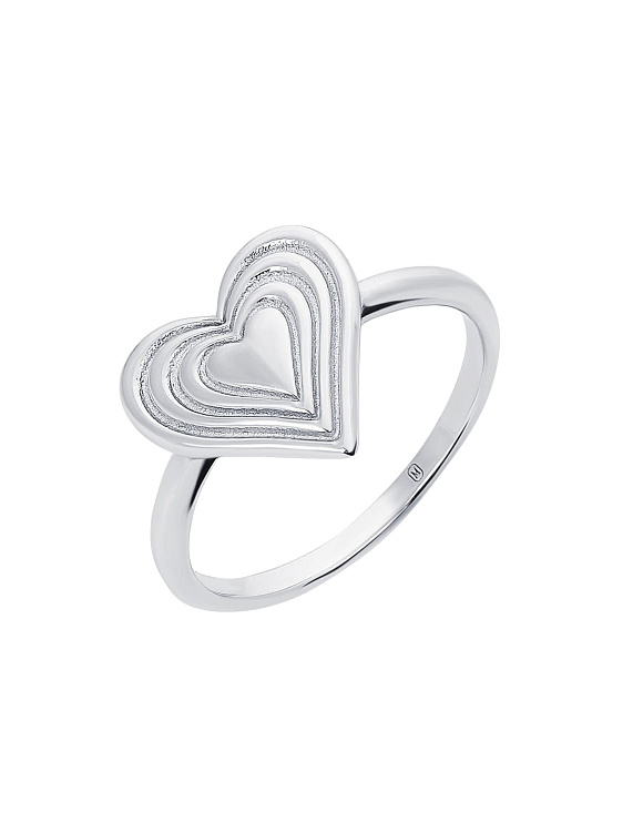 Серебярное кольцо Сердце без вставток Miestilo  2