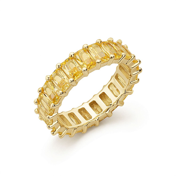 Серебряное кольцо с желтыми фианитами  Miestilo