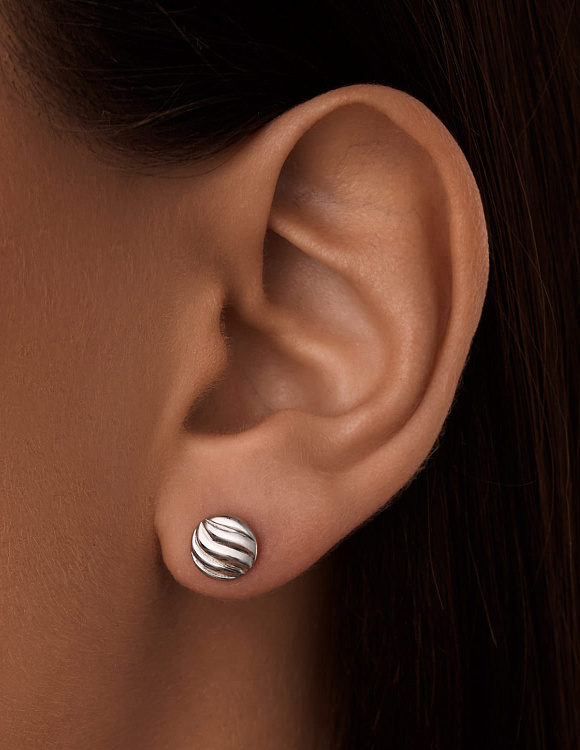 Серебряные серьги-гвоздики шары Miestilo