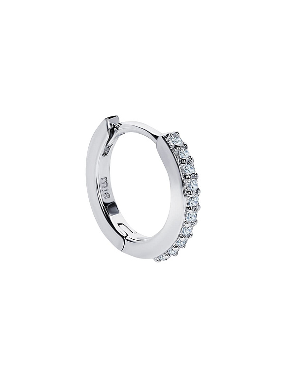 Моносерьга серебро 925 серьга кольцо серебряная одиночная Miestilo  2