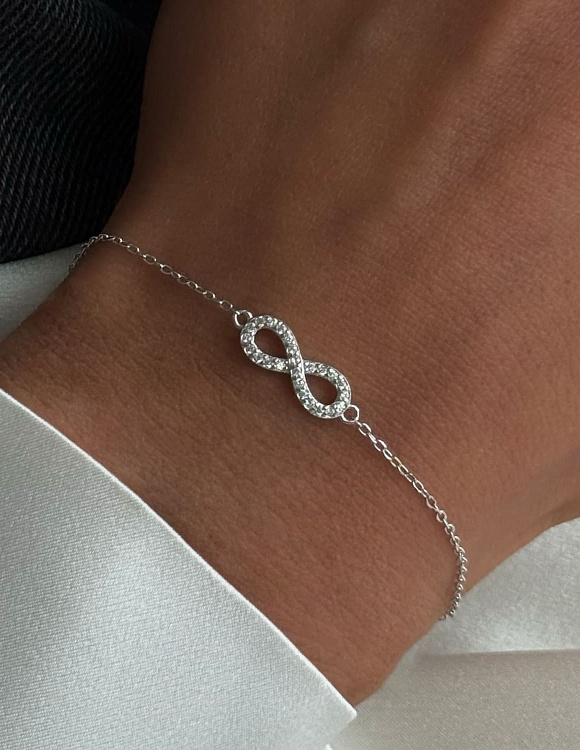 Браслет на руку серебро 925 серебряный бесконечность Miestilo