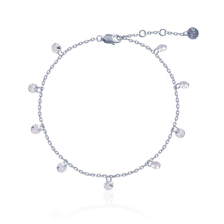 Нежный серебряный браслет с подвесками из фианитов MIESTILO Miestilo