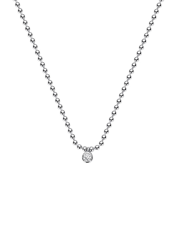 Серебряный чокер с фианитом диаметр цепи 2мм Miestilo  2