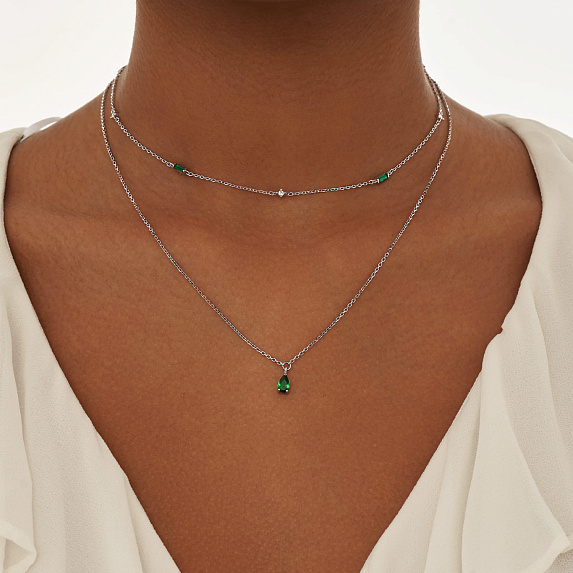 Подвеска серебро 925 на шею капля Miestilo