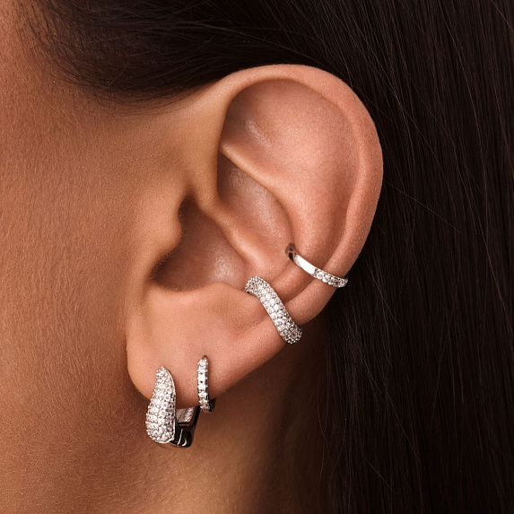 Серьга кафф серебро 925 моносерьга серебряная одиночная Miestilo