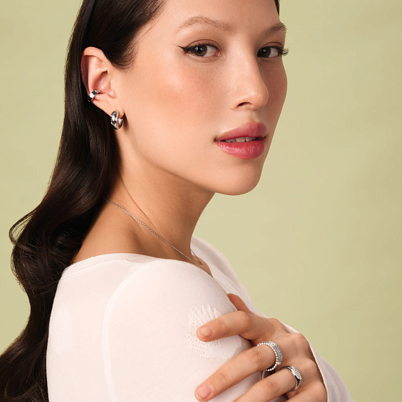 Серьги кольца серебро 925 серебряные круглые конго Miestilo