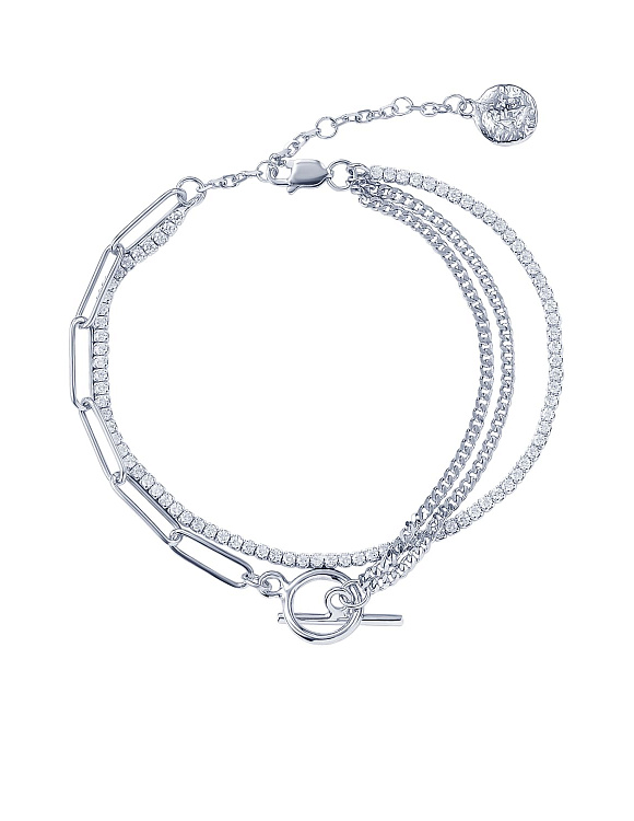 Браслет на руку серебро 925 круглый ювелирный цепь Miestilo  2