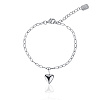 Серебряный браслет с подвеской сердце MIESTILO Miestilo