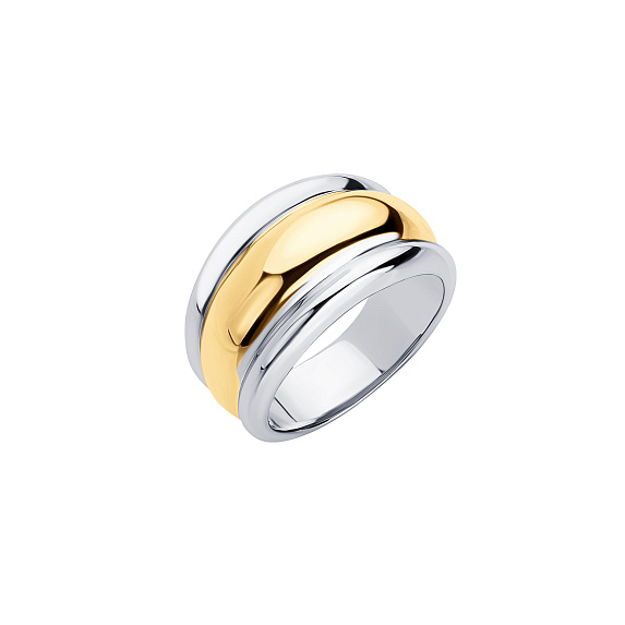 Серебряное кольцо биколор Miestilo