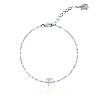 Серебряный браслет с буквой T MIESTILO Miestilo