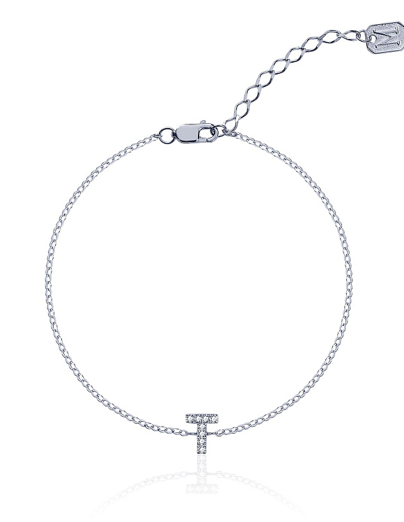 Серебряный браслет с буквой T MIESTILO Miestilo  2