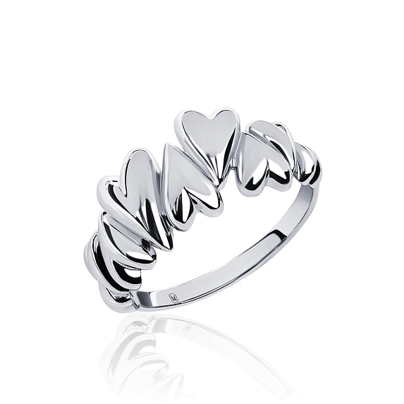 Серебряное кольцо сердца MIESTILO Miestilo