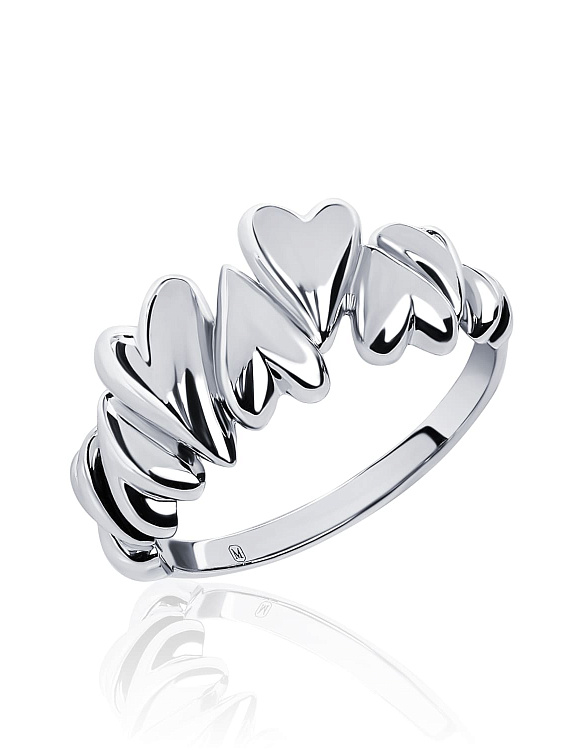 Серебряное кольцо сердца MIESTILO Miestilo